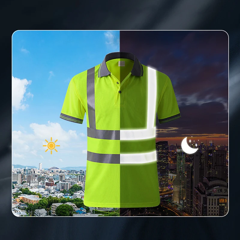 Safety Vest Men T Shirts T-Shirt for Men Work Safety Vest Fluorescent Yellow Workwear Vest ﻿Safety Volunteer Uniform