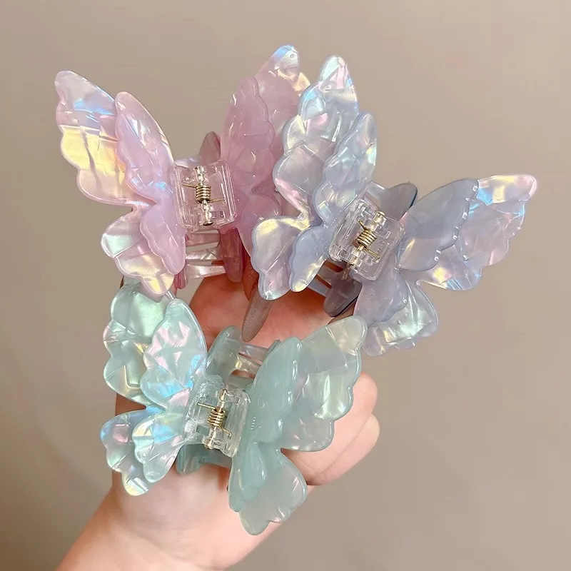 Elegant Butterfly Hair Clip Fairy Back Clip Shark Jaw Hairpin Women's Hair Accessories for Girls Party Wedding