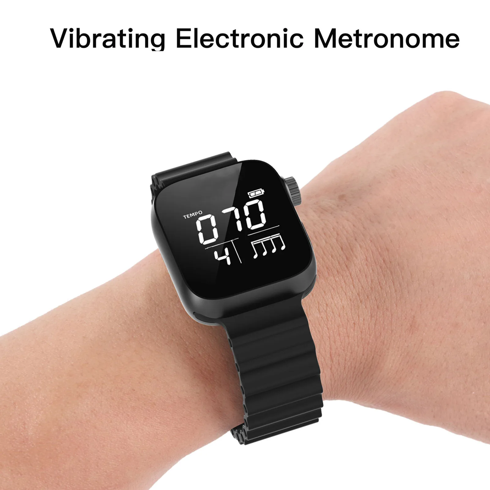 Adjustable Vibrating Wearable Metronome Watch with Sport Mode for Musicians and Beginners (40-240 BPM)