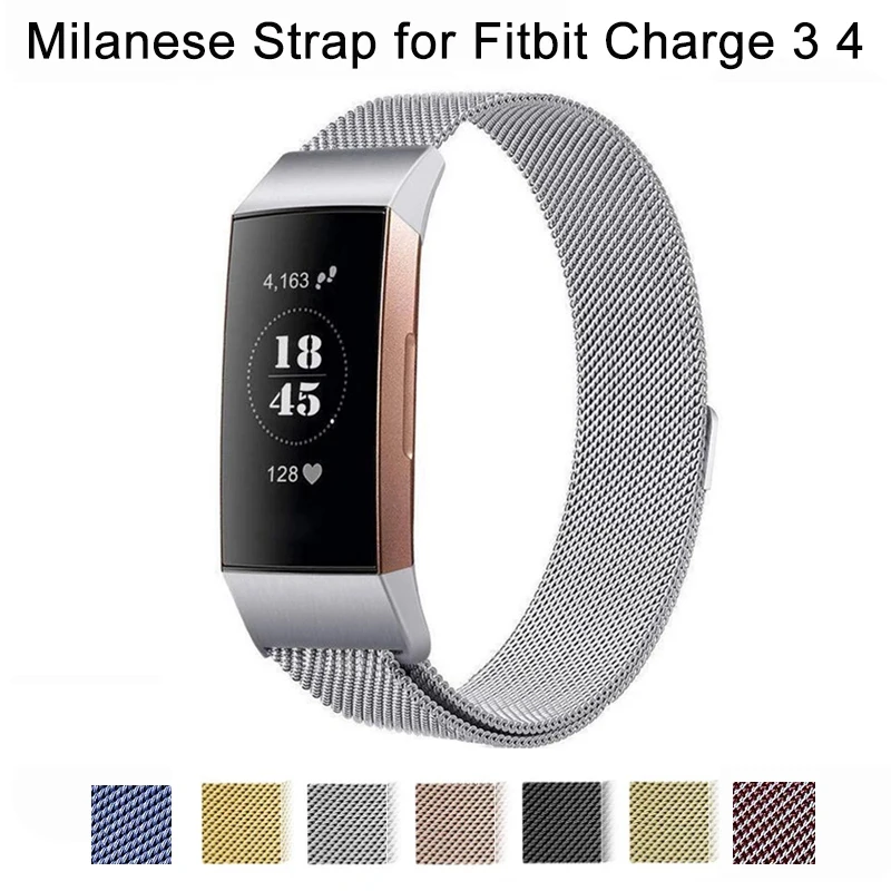Milanese Strap For Fitbit Charge 4 3 Band Compatible With Fitbit