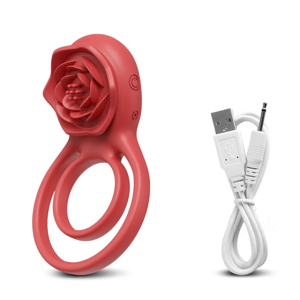 Anello vibrante Rose Toy per uomini e donne, telecomando senza fili, anelli ritardanti per l'eiaculazione, giocattoli sessuali per uomini R_voghion.com