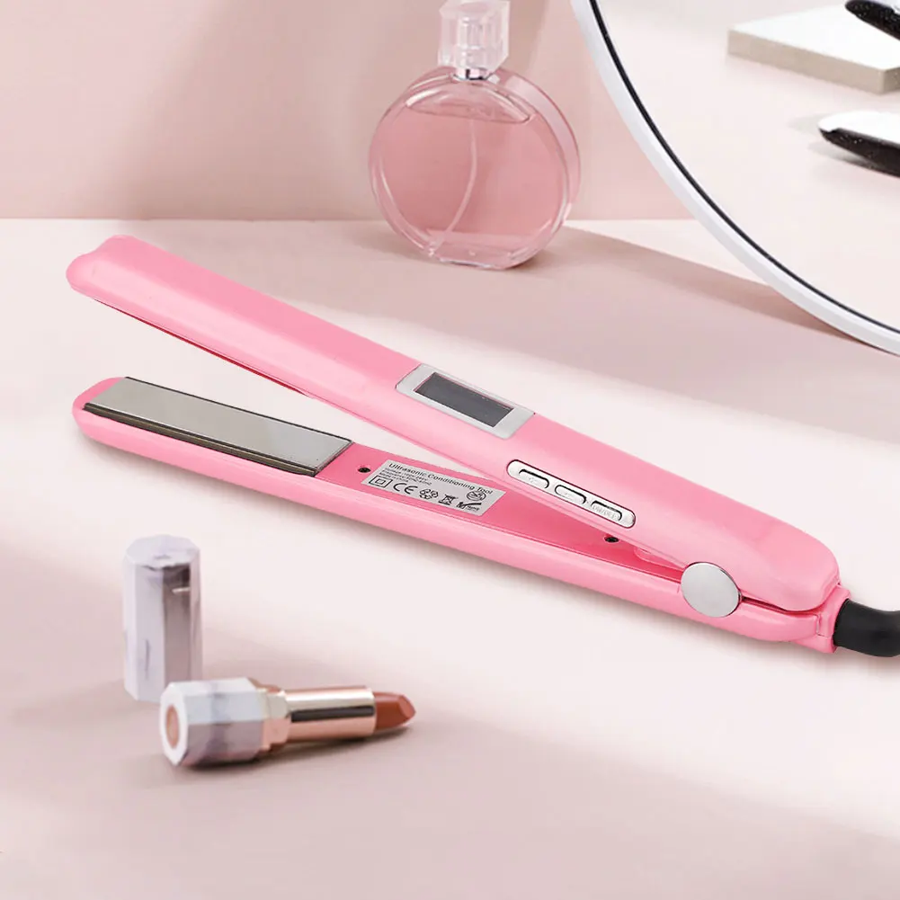 Professional Hair Straightener Ultrasonic Infrared Titanium Straightening Iron Cold Hair Care Iron Styling Tool for Women
