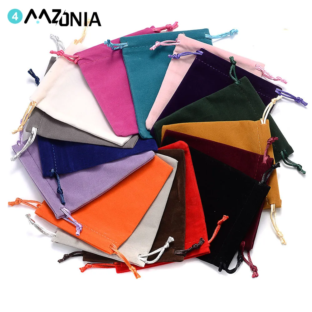 10pcslotColofulVelvetPouchesJewelryPackagingDisplayDrawstring