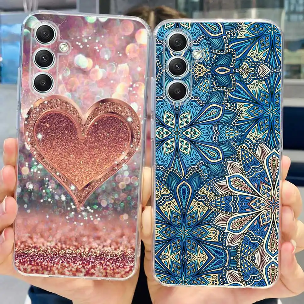 Cute Cat & Flower Design Soft TPU Silicone Clear Phone Case - Luxury Bumper Cover