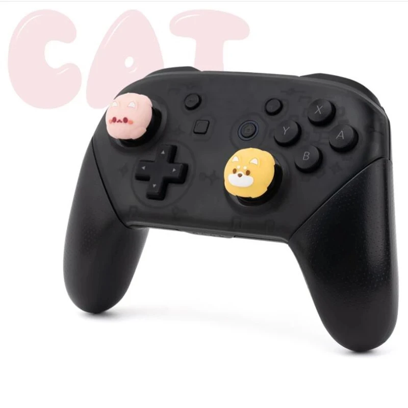 1Pcs Silicone Thunb Grip Caps For PS4 PS5 Cute Dog Cat Joystick Caps For NS Pro Cover Analog Thumb Stick Grips