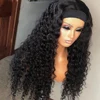 Headband Wigs Human Hair 28 30 32 Inch Water Wave Wigs 100% Real Hair Curly wig None Lace Front Wigs Full Machine Made Wigs 1