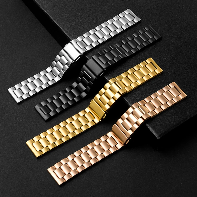 Stainless Steel Metal Watch Strap - Premium Adjustable Bracelet