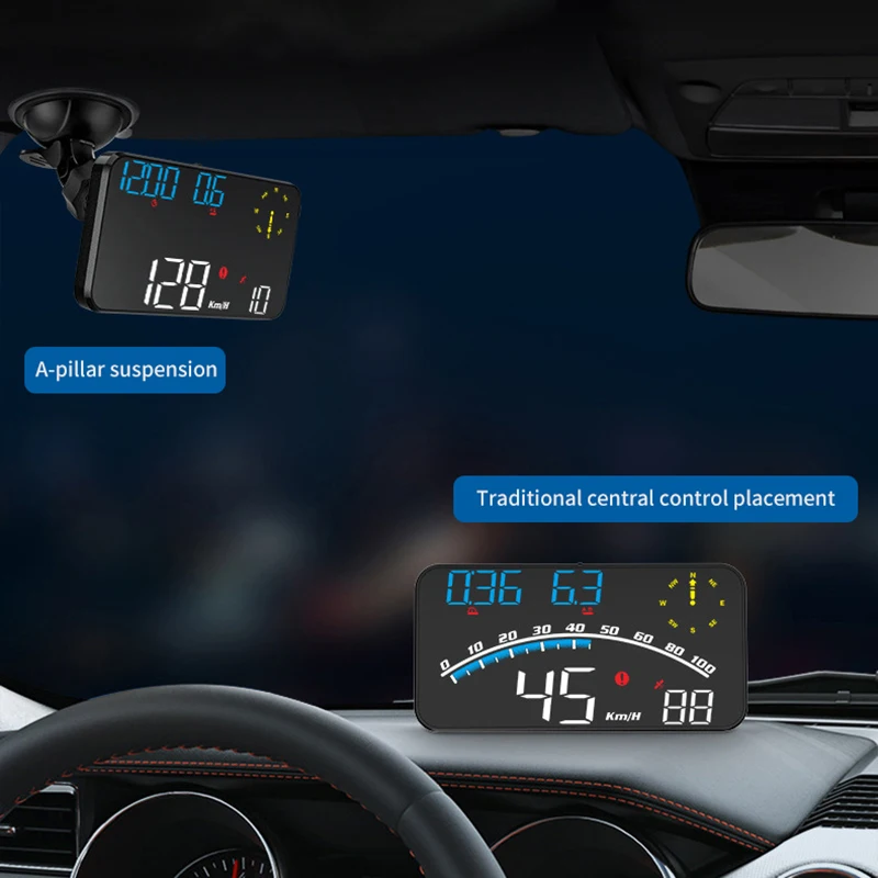 

LED Car Digital Head-Up Display Universal Vehicle Speedometer Altitude Measurement Compass GPS Function USB Power Supply Truck