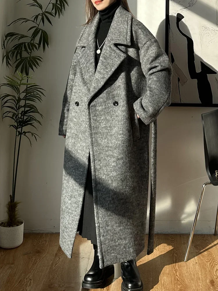 Winter Thick Double-sided Woolen Long Coat Women New Temperament