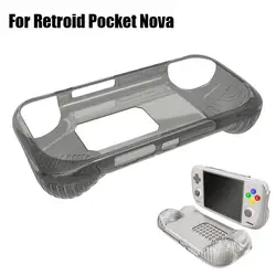 Transparent Ergonomic Protective TPU Case with Cooling Vents for Handheld Game Console (Transparent black)