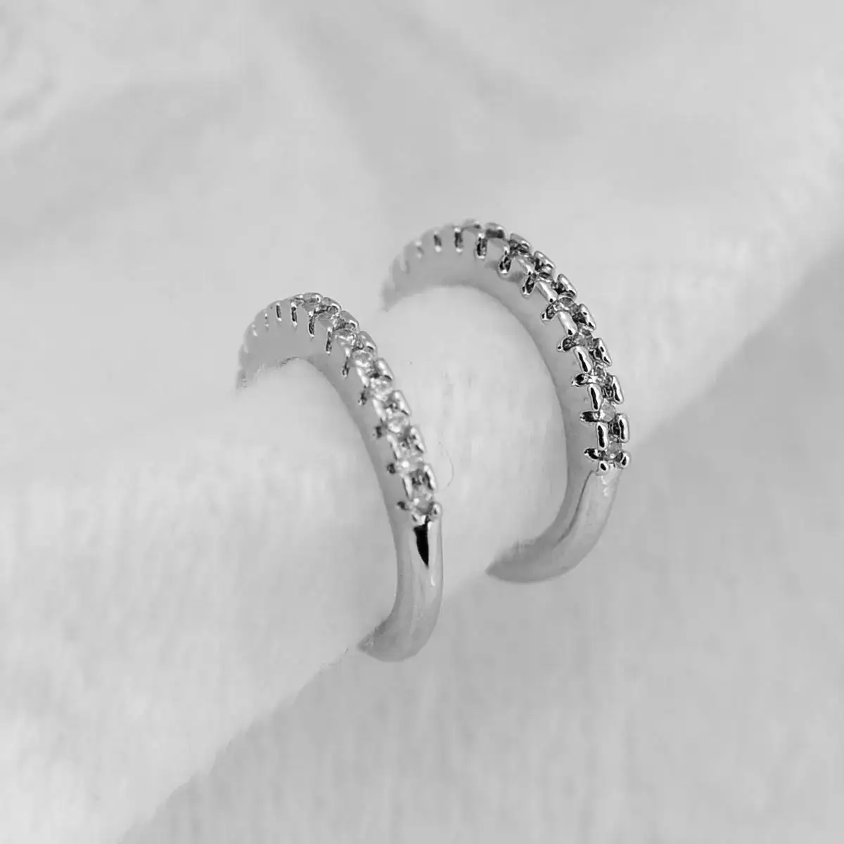 Silber Farbe Mode Exquisite Zirkon Ohr Manschette Ohrring für Frau Kein Piercing Ohr Wrap C form Clip Ohrring Sommer Schmuck Stapel – Detail 7
