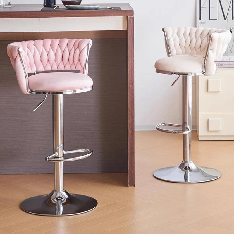 Home Cashier Bar Stool Gold Leg Square Counter Beauty Bar Stool Contemporary Counter Chaise Salle A Manger Cafe Furniture