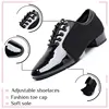 Latin Dance Shoes for Men Boy Ballroom Modern Tango Jazz Dancing Performance Shoes Boy Salsa Teachers Training Shoes Medium Heel 4