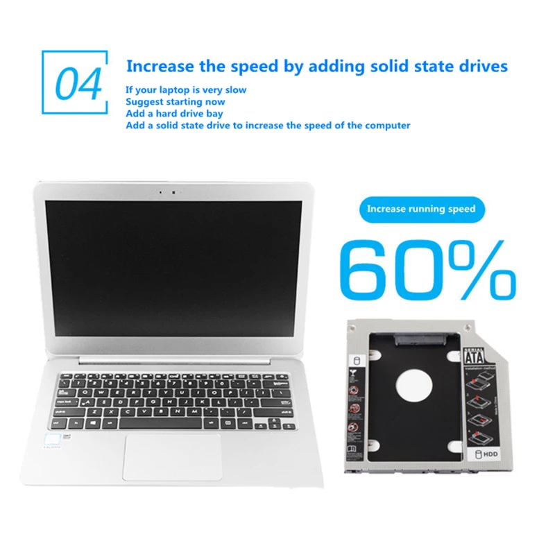External Hard Drive Case SSD Enclosure Hard Drive Adapter SSD Adapter External Hard Drive Box Hard Disk Case Hard Drive Enclosure HDD Case Enclosure SK 9mm 9.5mm 12.7mm Aluminum Hdd Caddy SATA 3.0 for 2.5'' SSD Case Hard Disk Drive Adapter for Laptop PC