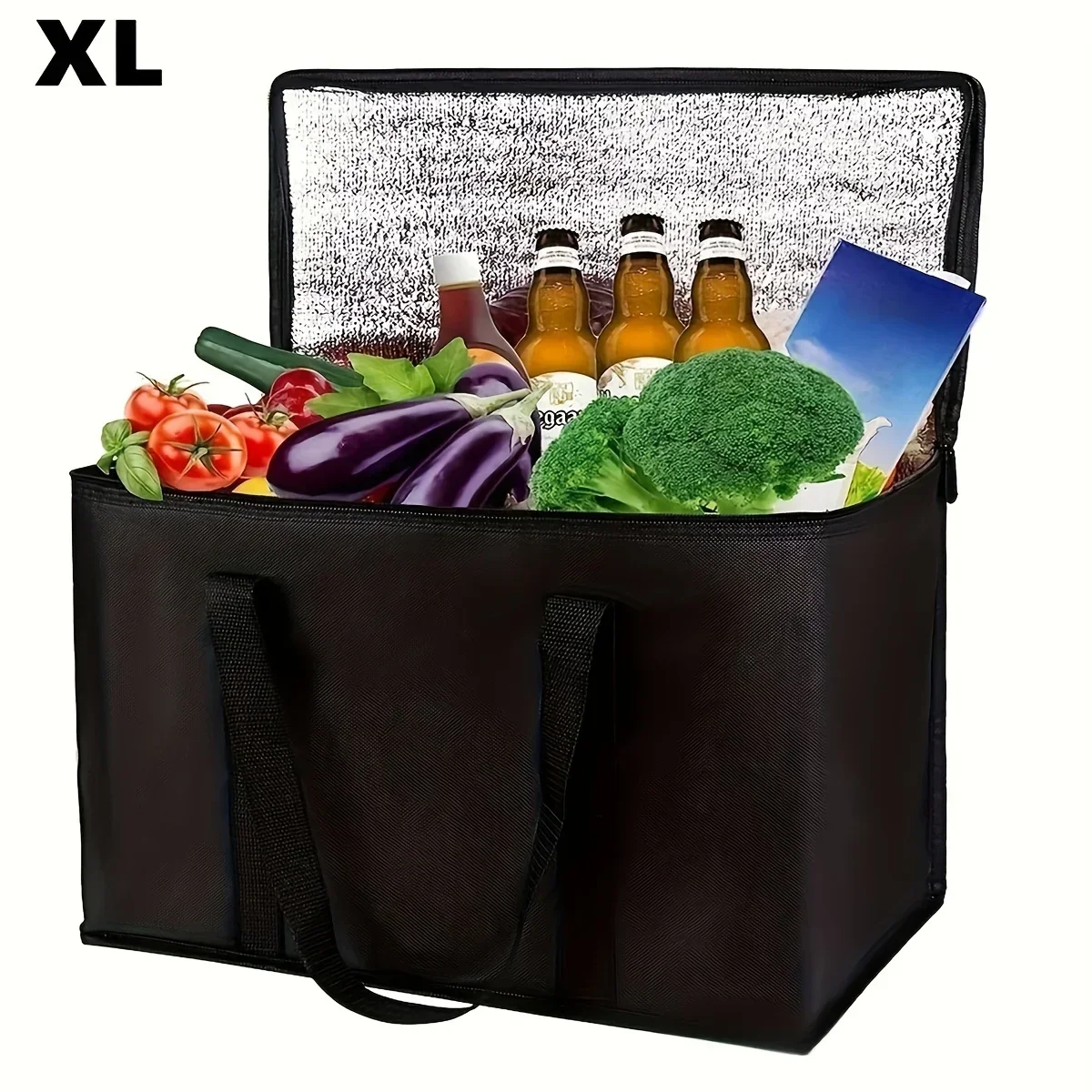 1 Pc Portable Insulated Cooler Outdoor Camping Travelling Bbq Catering Materials Zipper Bag Picnic Folding Insulated Bag