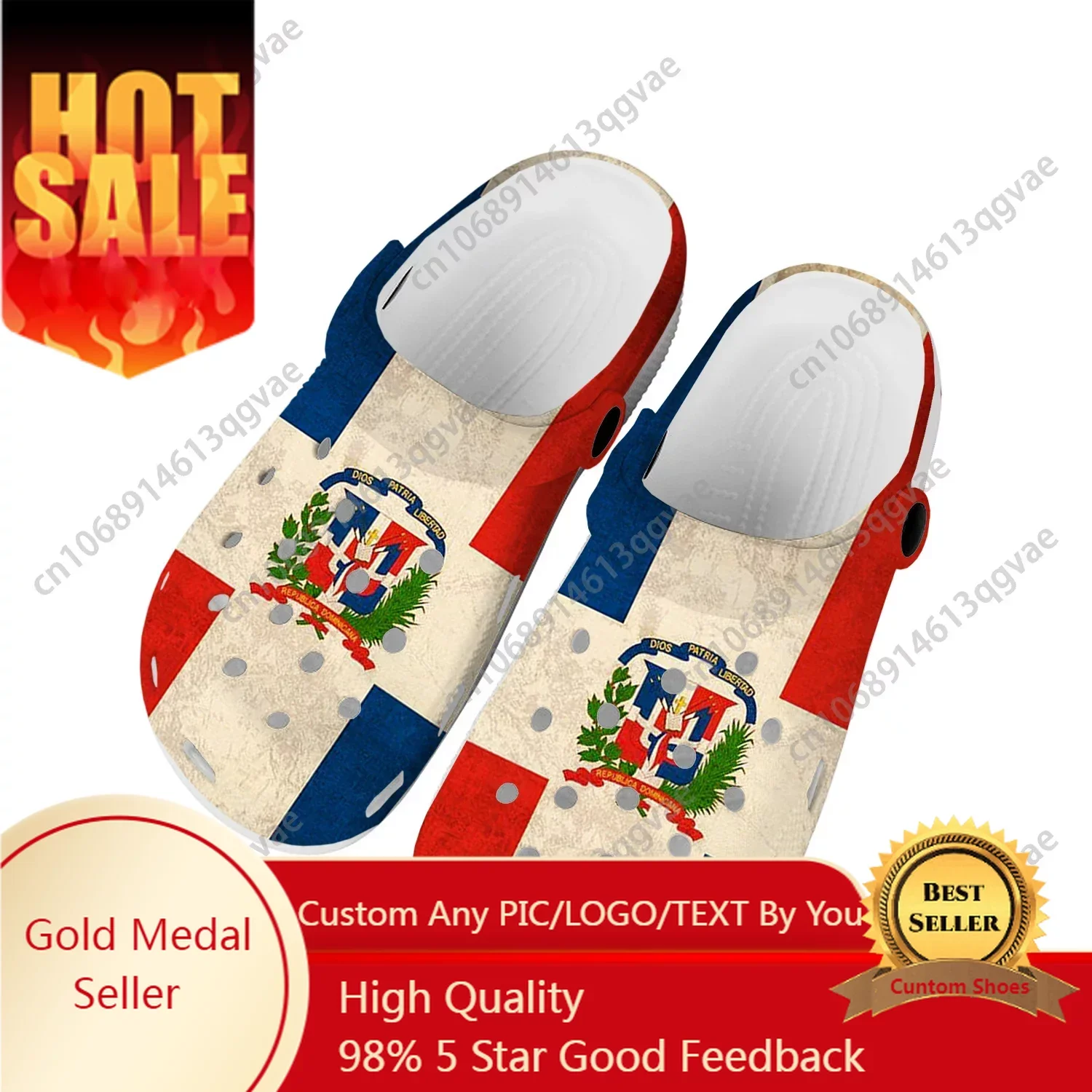 

Dominican Republic Flag Home Clogs Custom Water Shoes Mens Womens Teenager Shoe Garden Clog Breathable Beach Hole Slippers