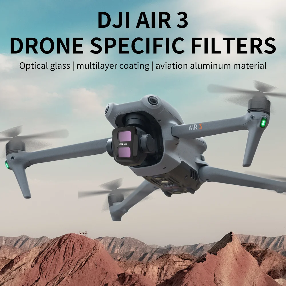 Gros plan sur le filtre ND pour DJI montrant les marquages ND64 et ND256 pour différents réglages.