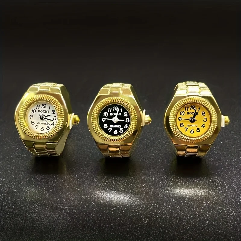1PC Fashion Trend Watchable Time Personalized Ring Watch Versatile Fashion Popular Ring Watch Round Finger Watch Mini 2