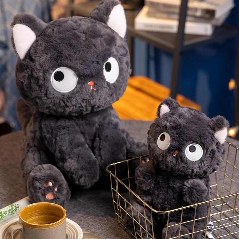 Cute Cartoon Coal Ball Small Black Cat Doll Plush Toy Cat Throw Pillow Doll Children's Toys