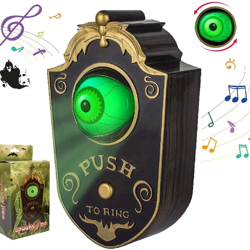 

Halloween Sounding One-eyed Doorbell Decorative Glowing Eyeballs Horror Doorbell Bar Secret Room Haunted House Trick Props