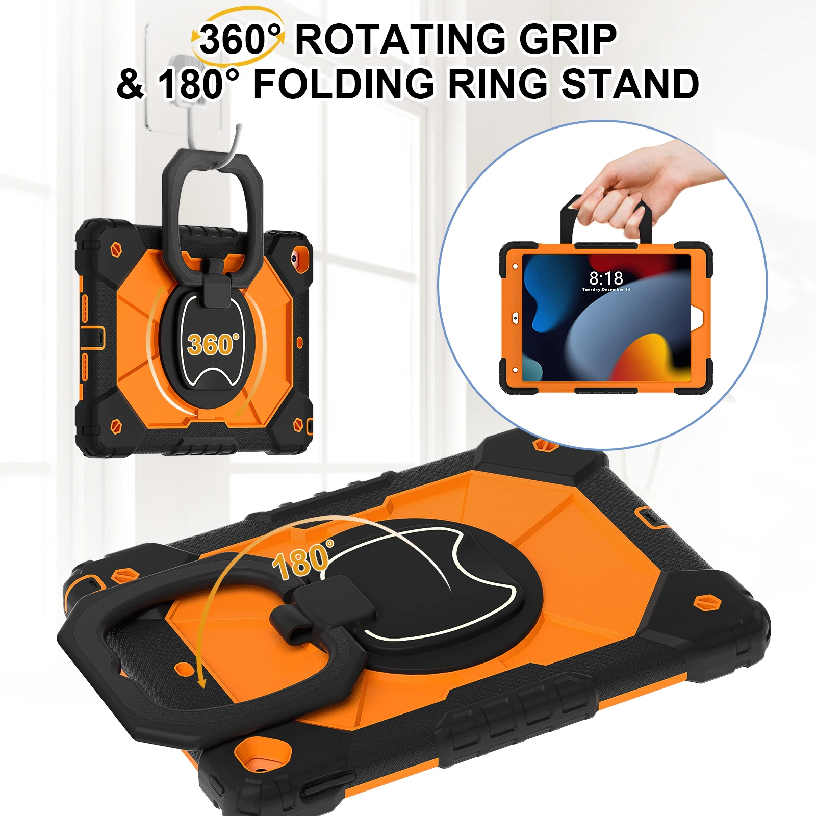 Rotating Rugged Tablet Case With Handle And Stand For Ipad_voghion.com