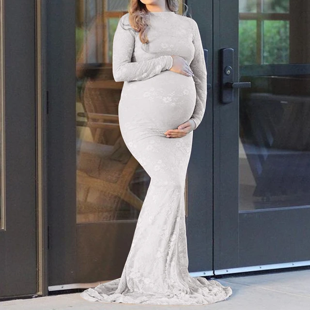 ALTERGown-Robe Maxi en Dentelle pour Femme Enceinte, Vêtements de  Photographie, Robes de Grossesse, Séance Photo à Manches sulf - AliExpress