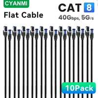 CYANMI 10PACK 5PACK 3PACK CAT8 Ethernet Cable 40Gbps 2000MHz CAT 8 Network Internet Lan Cord For Laptops PS 5 Router RJ45 Cable