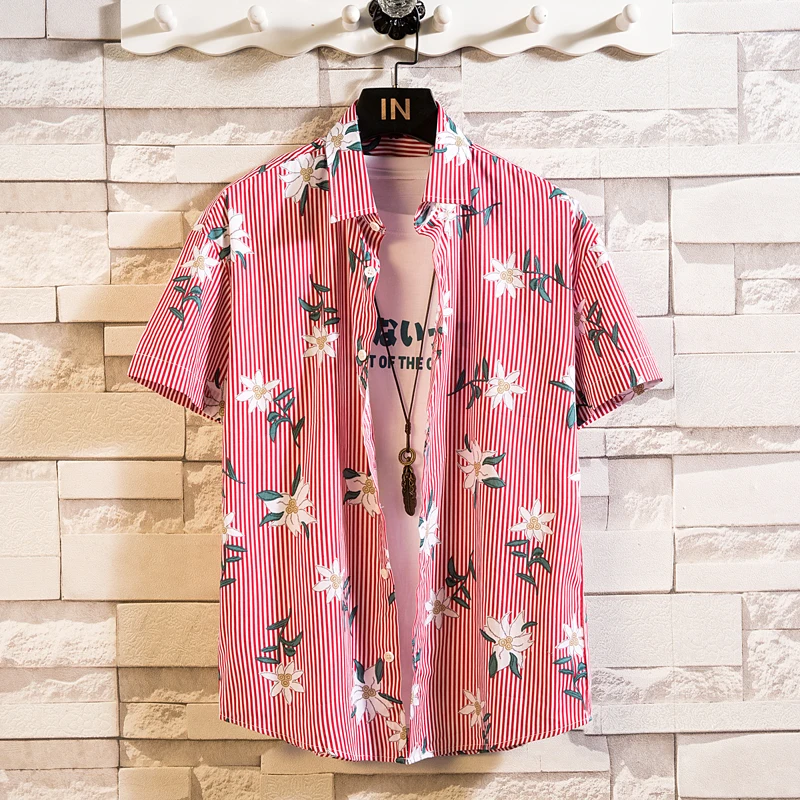 Summer High Quality Cotton Mens Hawaiian Shirt Printed Short Sleeve Big Size Hawaii Men Beach Floral Shirts Multiple 1037 3