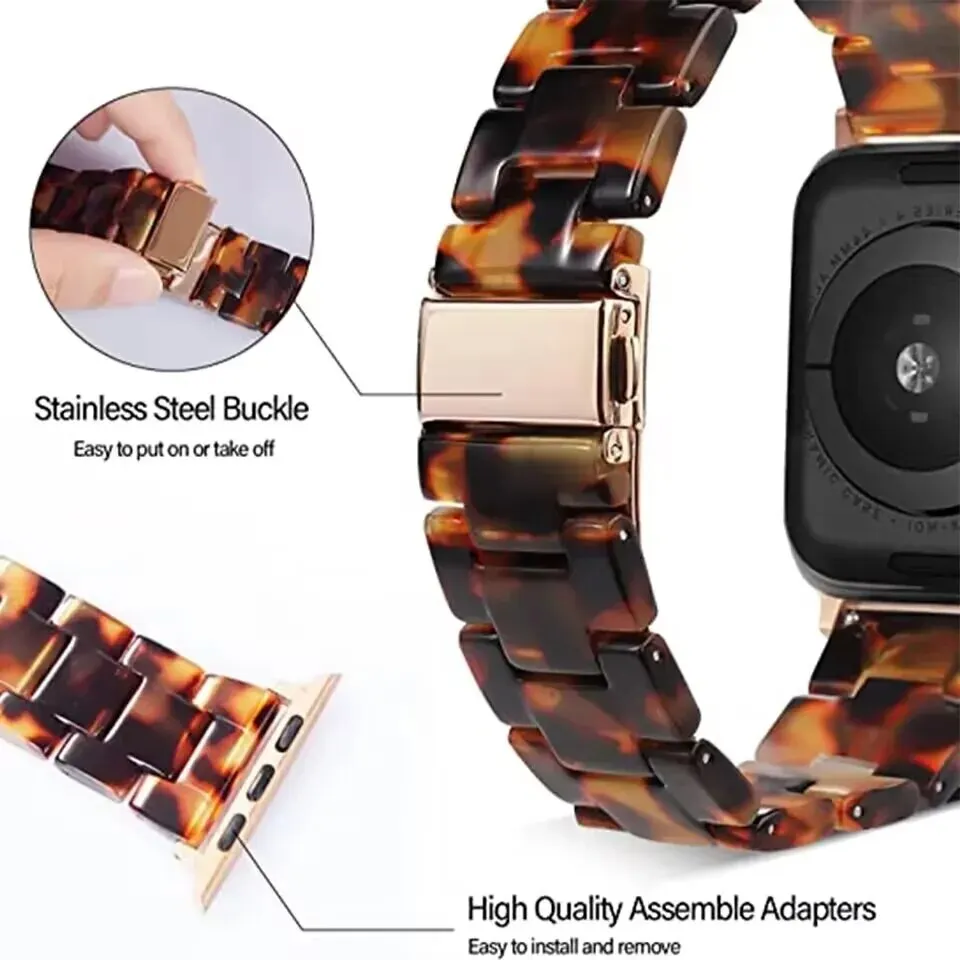 Elegant Resin Strap for Smartwatch Bands, Multiple Sizes Available