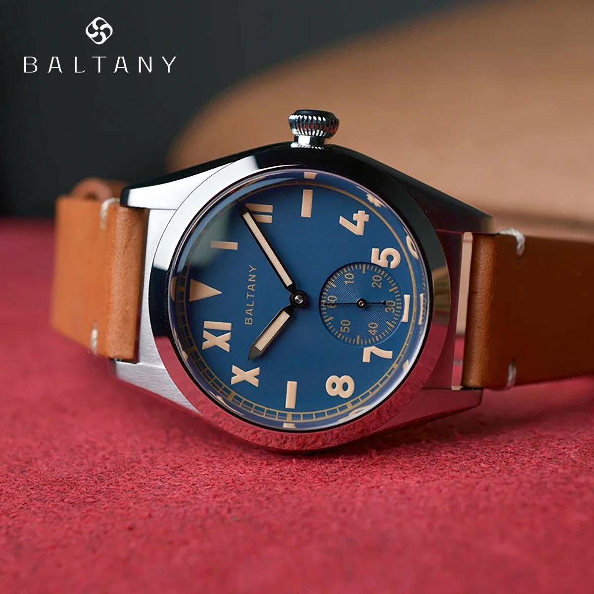 Baltany 2024 New ST1701 Retro Men's Automatic Mechanical Watch Top of the line Sapphire Glass Leather Waterproof 20Bar Luminous