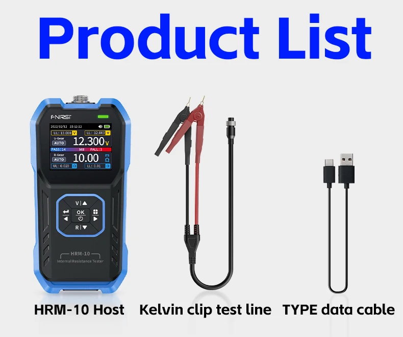 HRM-10 Automotive Tester, 18650 High Precision, AC Lithium Lead Acid Battery Vol