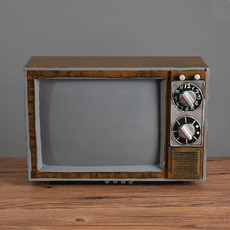 

Old-Fashioned Black and White TV Model Bar Restaurant Prop Decoration Ornaments