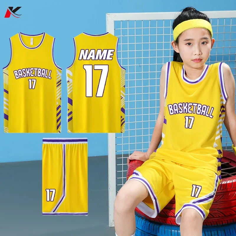 Boys Girls Basketball Jersey Sets Uniforms kits Children Sports Clothing Breathable Training Basketball Jerseys For Men JLS-713 For Basketball