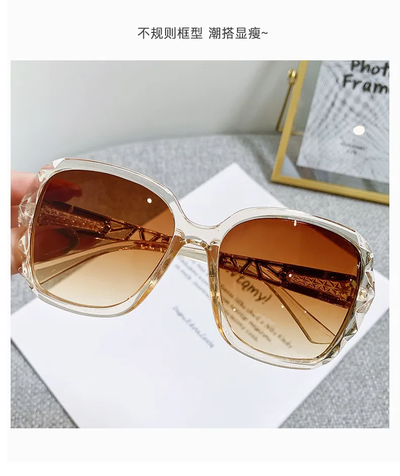 Women's Square Sunglasses Retro Vintage Gradient Black Uv400_voghion.com