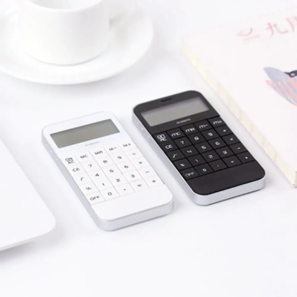 Student Mini Office Pocket Universal Display White Electronic Digit Calculator Black