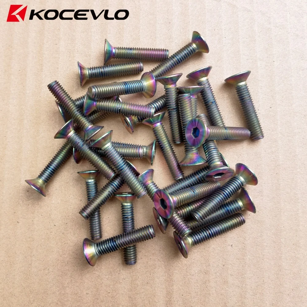 KOCEVLO Fahrrad Steuersatz Schrauben Titan M6 * 30mm CNC Senkkopf MTB BMX Fahrräder Vorbau Top Cap Ti Halte Schraube – Detail 11