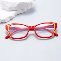 New Fashion Cat Eye Reading Glasses Women Anti-blue Light Eyeglasses Blocking Blue Light Readers Double Color Frame Eyewear 6