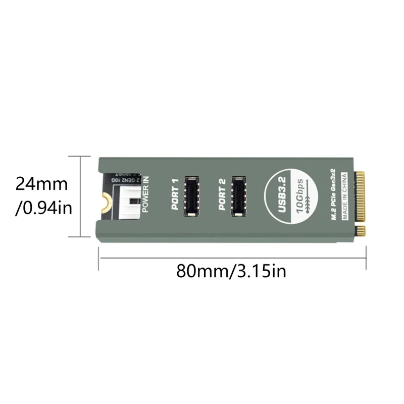 빠른 파일 전송을 위한 이중 10G 유형 E 포트를 갖춘 알루미늄 M.2 NVMe PCIe 확장 카드