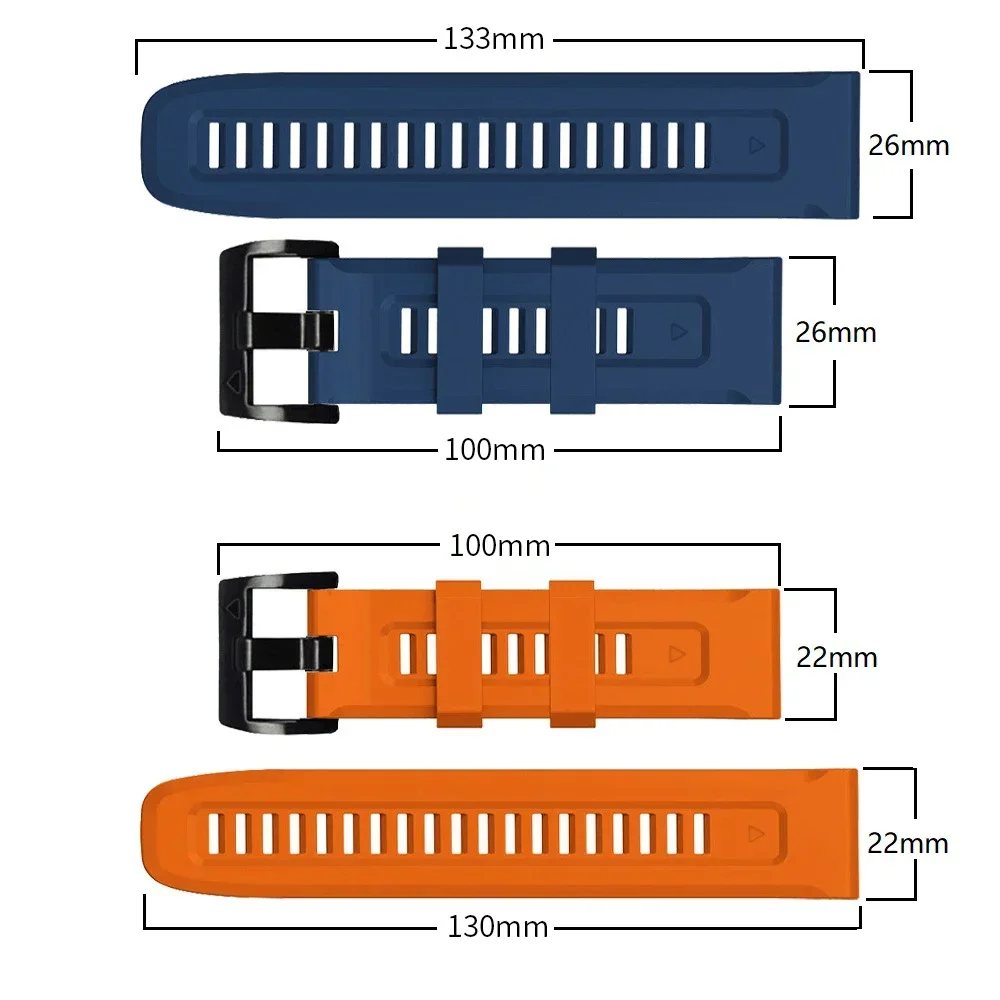 Universal QuickFit Silicone Watch Strap – 22mm and 26mm Adjustable Replacement Band
