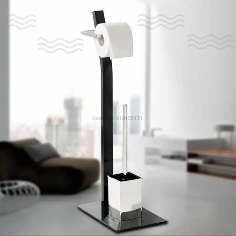 standing-movable-toilet-brush-brush-barrel-toilet-paper-holder-integrated-non-punch-galvanized-flat-tube-rust-proof-waterproof