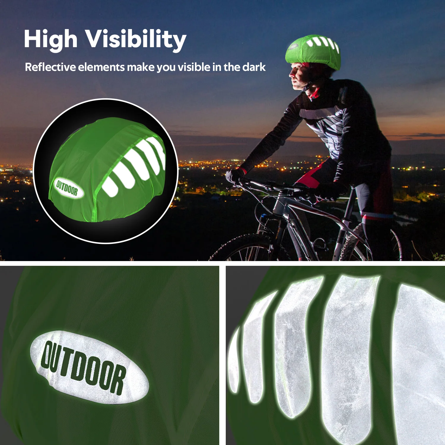 Waterproof Reflective Cover for Bicycle Helmet Rainproof Cycling MTB Road Bike Dustproof bike helmet cover