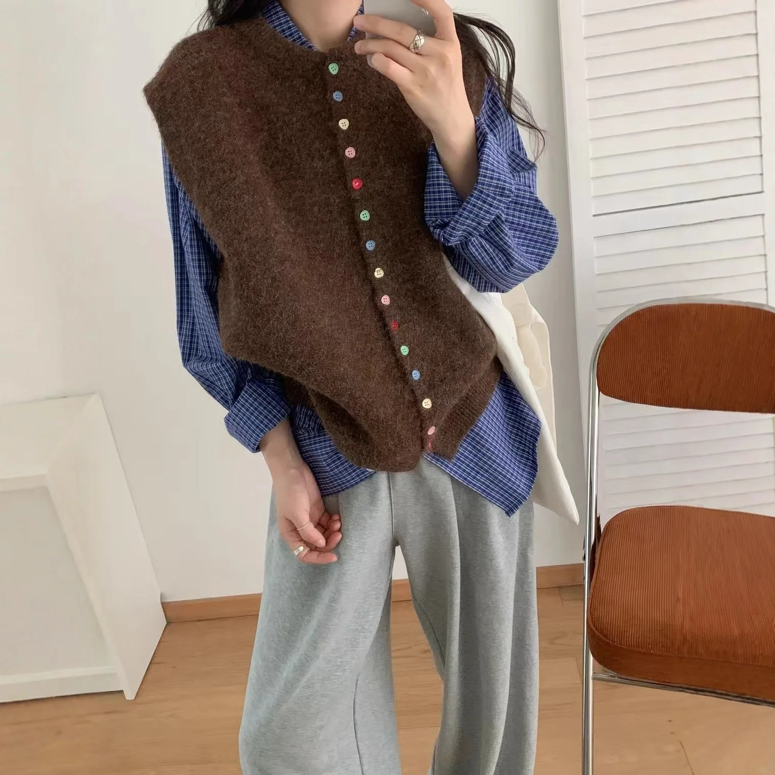 Women Autumn Knitted Sweater Vest