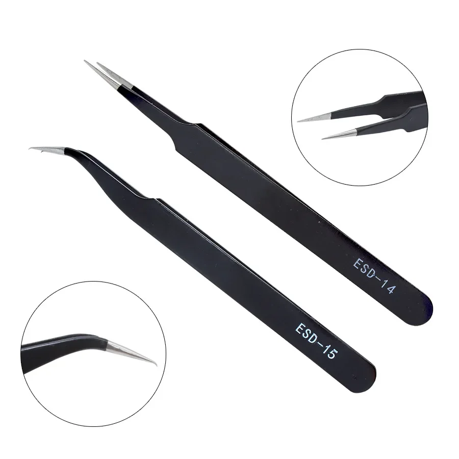1PC Stainless Steel Curved Straight Eyebrow False Eyelash Tweezers Nail Art Extension Makeup Tool Eeyelashes Tweezers 2