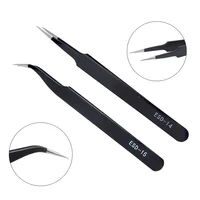 1PC Stainless Steel Curved Straight Eyebrow False Eyelash Tweezers Nail Art Extension Makeup Tool Eeyelashes Tweezers 2