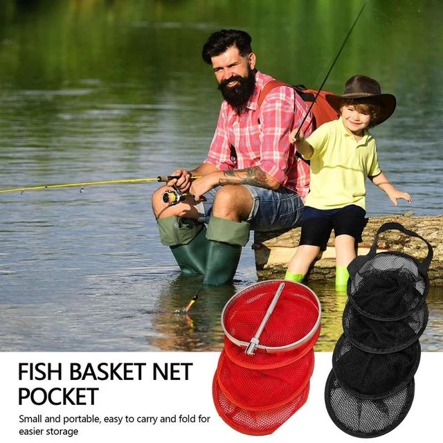 1m Nylon Fish Net Alloy Fish Trap Live Fishing Cage Basket Collapsible Carp  Fishing Tool Small Mesh Bag - AliExpress