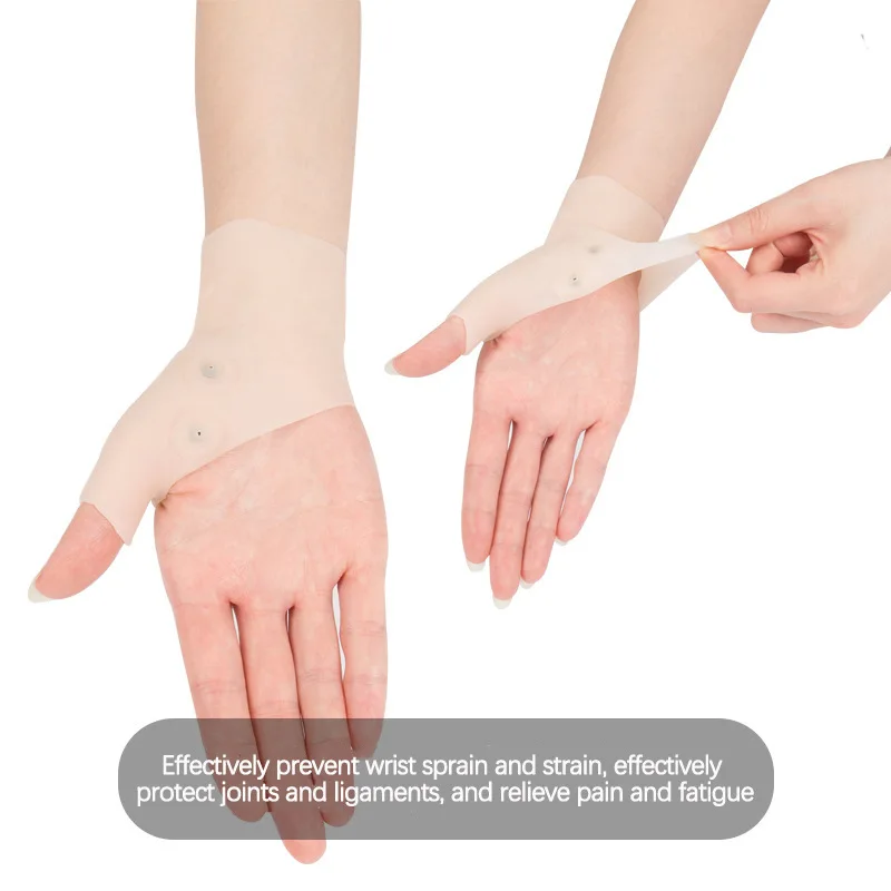 Magnetic Therapy Silicone Gloves Wrist Protector Wrist Sprains Fixed Protector Silicone Thumb Mouse Hand Protect,fingerless gloves,wrist brace,wrist guard,gym gloves,compression gloves,wrist straps,wrist support,wrist support band,finger guard,wrist sweatband