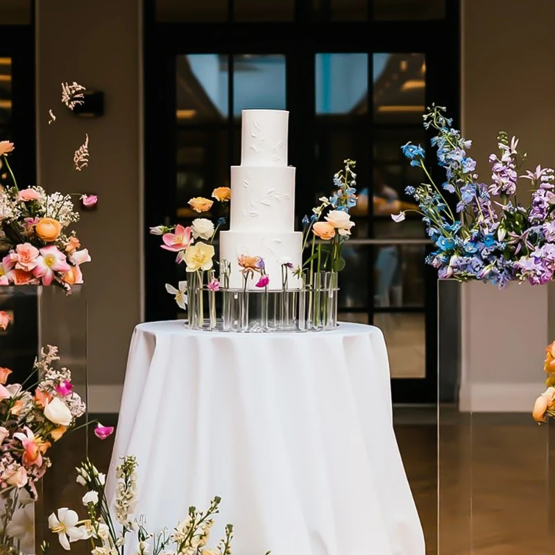 Acrylic Cake Display Board Round Cake Stand Wedding Party DIY Flower Crown Decoration Dessert Trays Clear Stand Tools