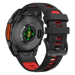 Two-Tone Sports Silicone Strap - QuickFit Band Bracelet for QuickFit 22mm (Black Red)