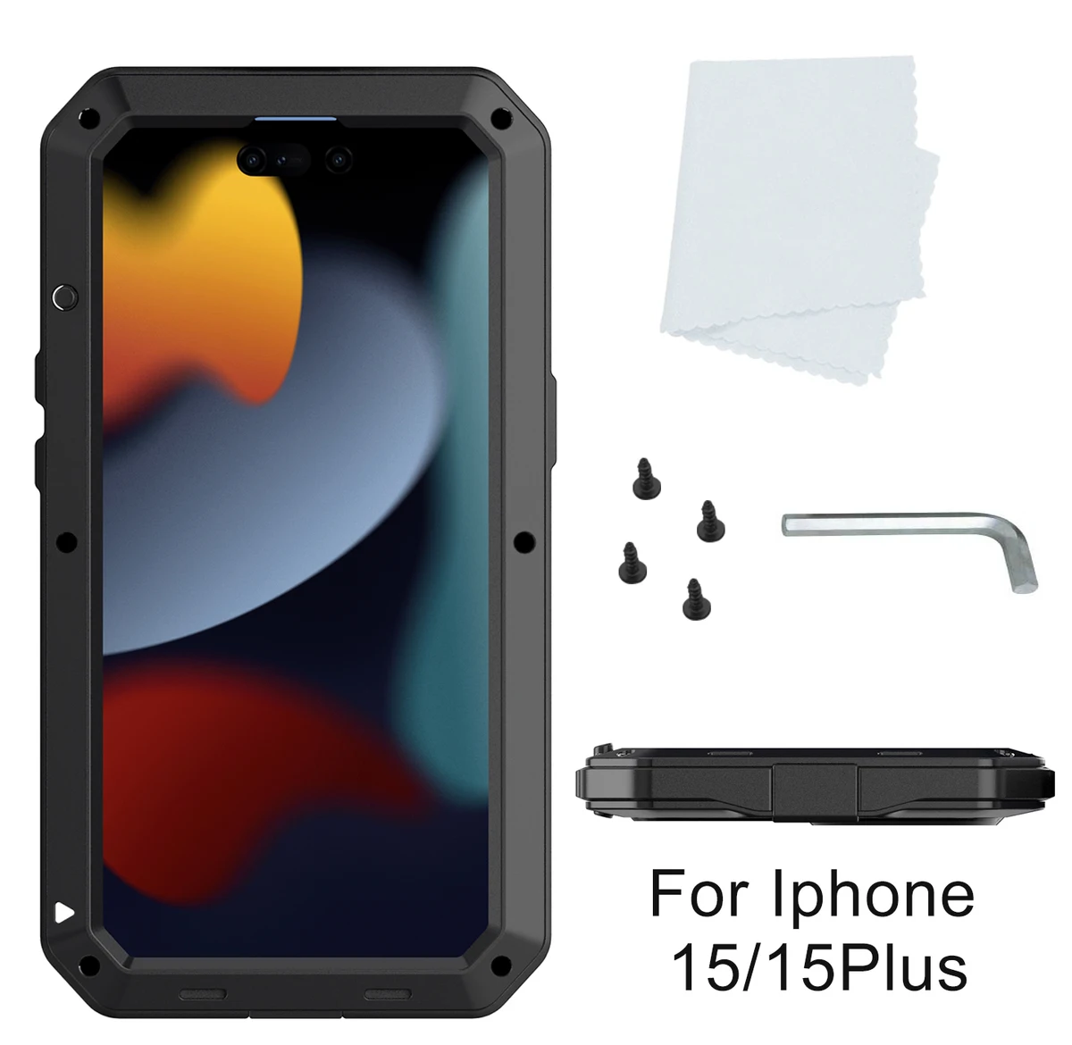New Metal Heavy Duty Anti-Slip Sturdy Drop Resistant 360 Degree Full Protection Case for IPhone16 15 Xs Max 11 12 13 14 Series — view 6