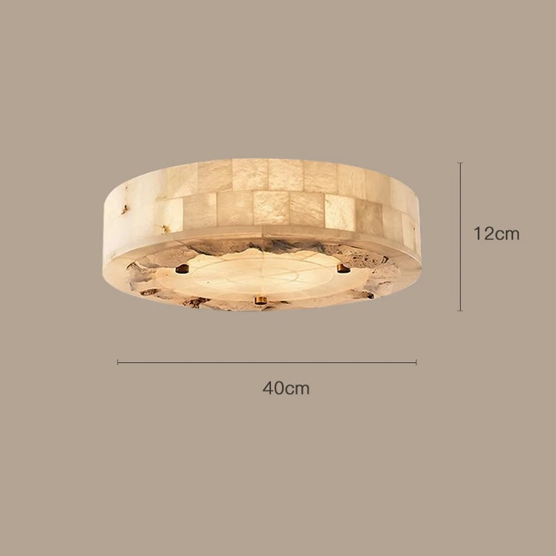 Plafonnier Circulaire Luxueux en Marbre Naturel pour Chambre à Coucher, Salon, Salle à Manger, Grand Lustre, 30cm, 40cm